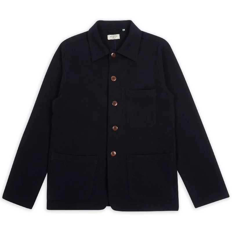 Full-Length Jacket-Cashmere & Wool Iffley Jacket - Navy