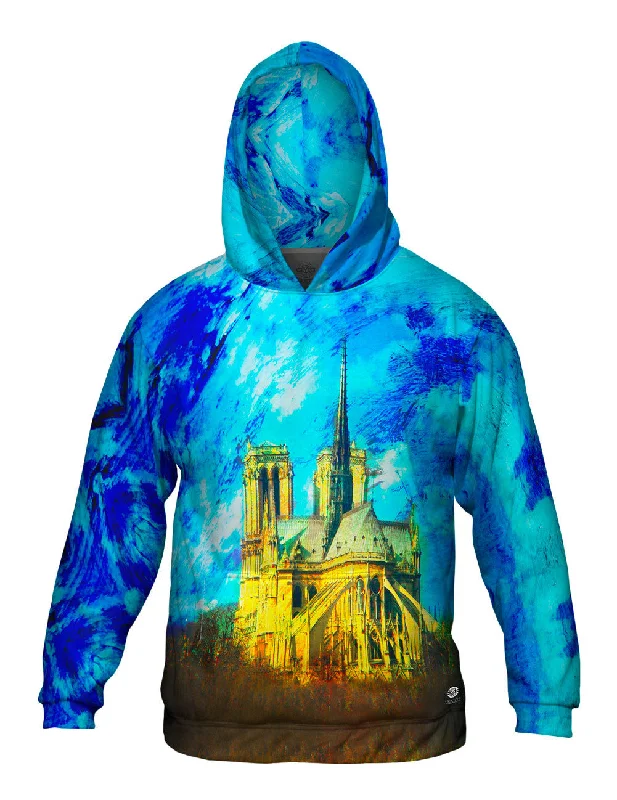 Modern Hoodie-Impressionist Notre Dame Cathedral Spire