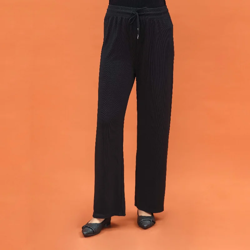 Workout Pants-Black Western Pant PL4043