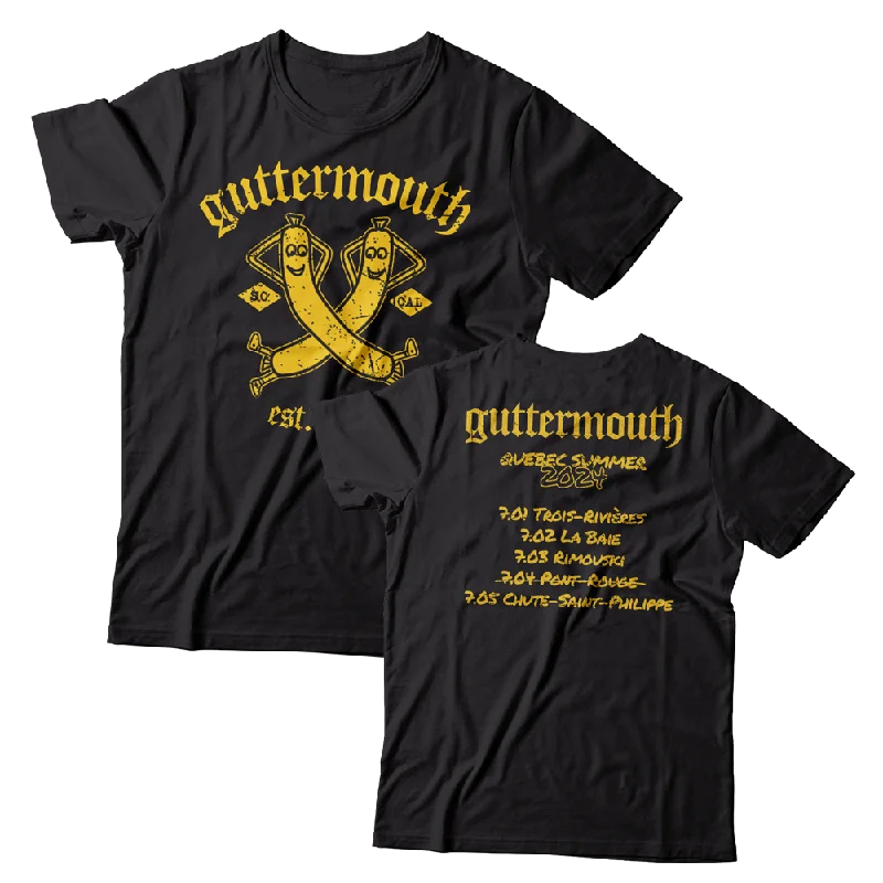 Holiday T-Shirt-GUTTERMOUTH - "Sausage Party / Quebec Summer Tour 2024" (Black) (T-Shirt)