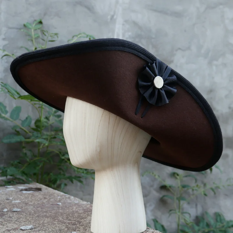 Retro Hat-Fur Felt Round Hat BROWN