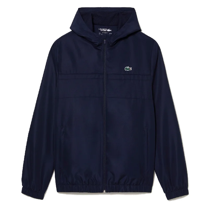 Quilted Jacket-Lacoste Zipped Sport Training Jacket Navy Blue