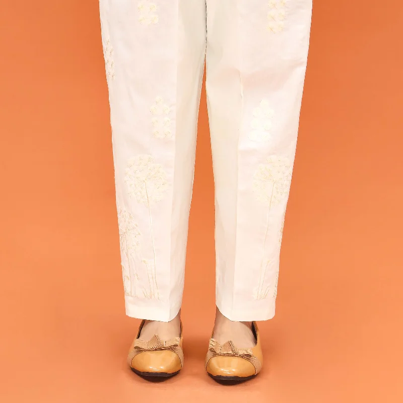 Sweatpant Joggers-Cream Slim Fit Plain Trouser PL5005