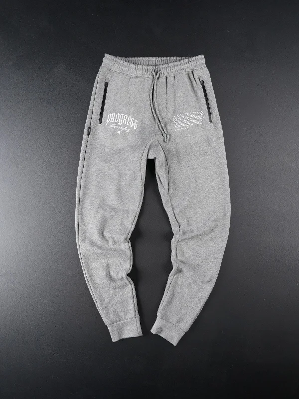 Soft Cotton Pants-PROGRESS FITTED JOGGER- GREY