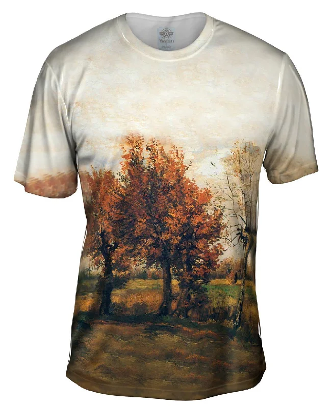 Soft Stretch T-Shirt-Van Gogh -"Autumn Landscape with Trees" (1885)