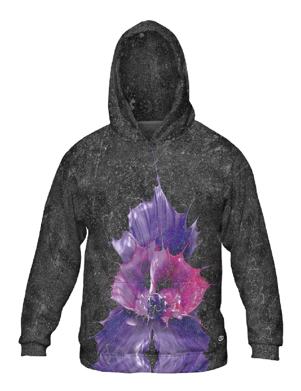 Hoodie Sweatshirt-Ink Spalsh Purple Pink Textured