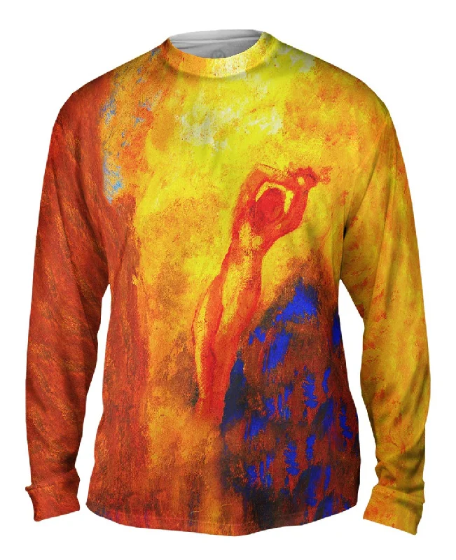 Fitted Long Sleeve-Odilon Redon - "Angelica On The Rock" (1904)