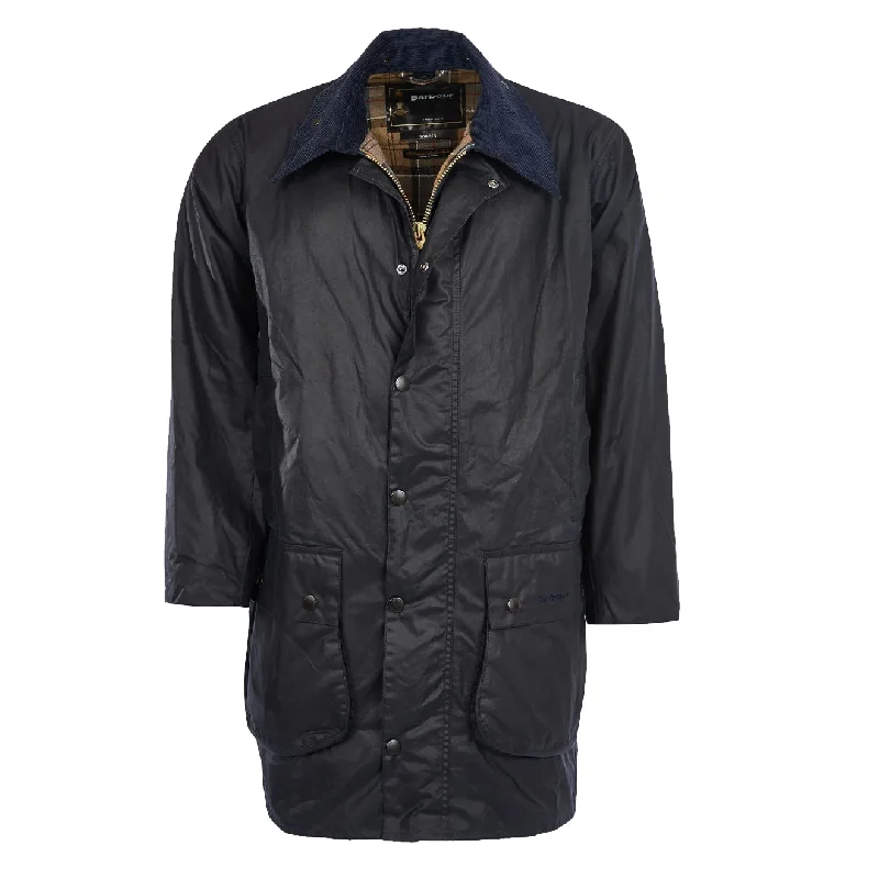 Faux Leather Jacket-Barbour Border Wax Jacket Navy