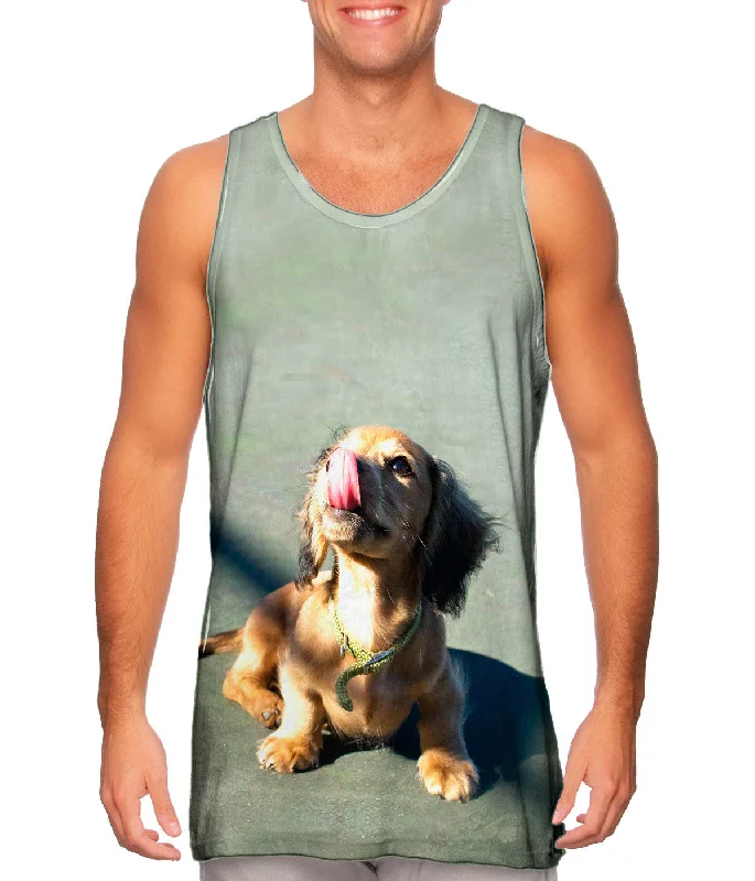 Racerback Tank Top-Face Lick Dachshund