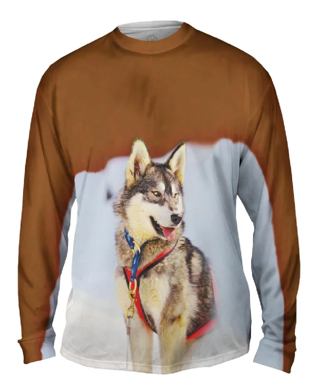 Casual Button-Up Long Sleeve-Sledding Husky