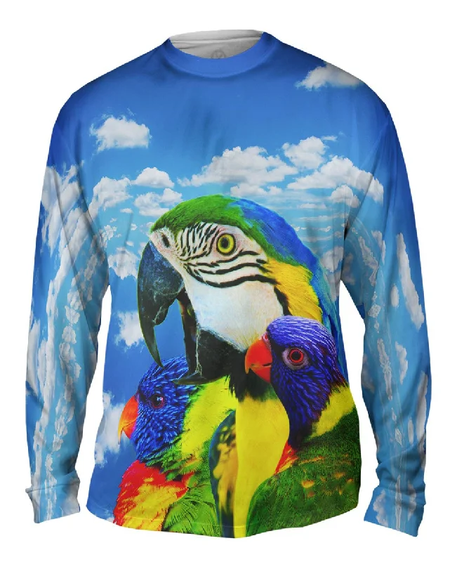 Premium Button-Up Long Sleeve-Soaring Bird Collage