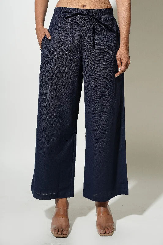 Sweatpants-Navy Blue Women's Trousers