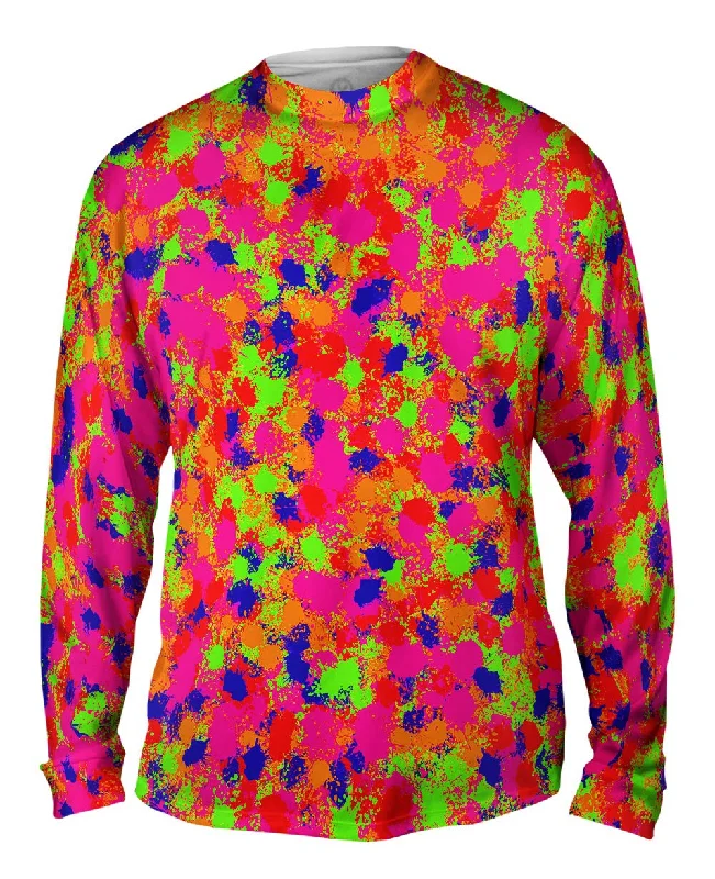 Versatile Button-Up Long Sleeve-Paint Splatter Madness