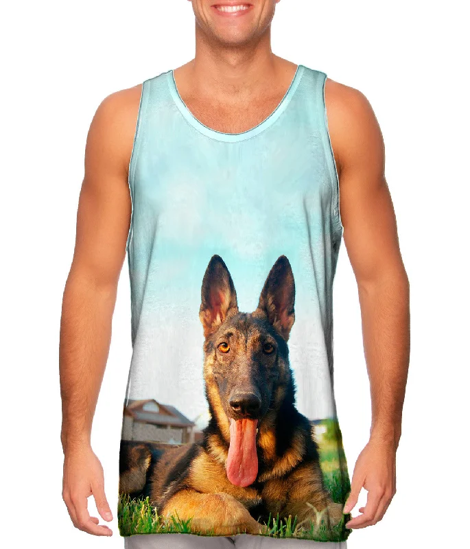 Active Tank Top-German Shepherd At Home