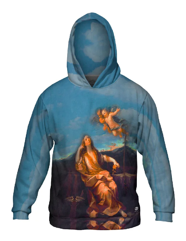 Relaxed Zip Hoodie-Guido Reni - "St Mary Magdalene" (1632)