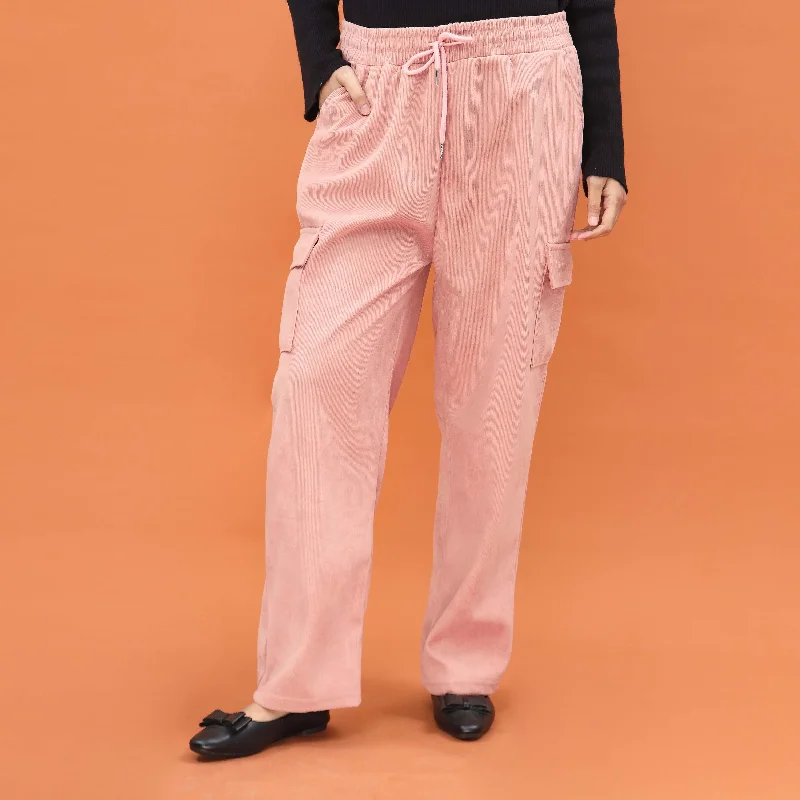 High-Waisted Joggers-Pink Western Pant PL4038