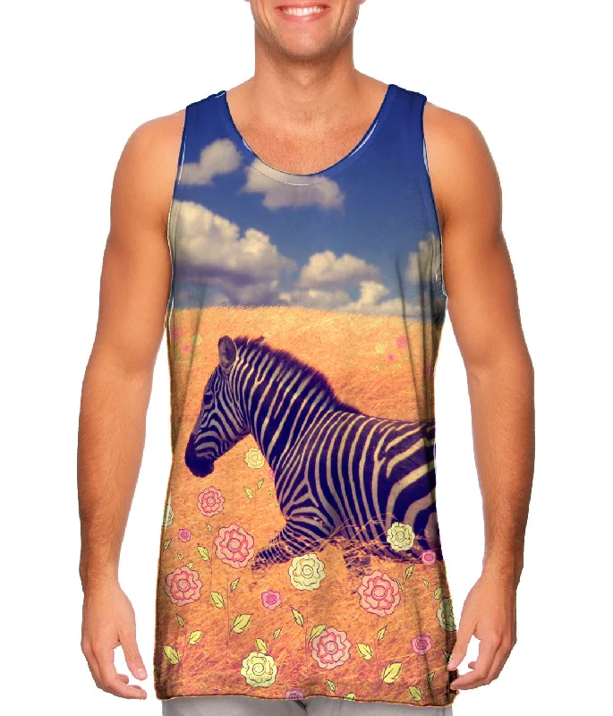 Warm-Weather Tank Top-Flower Field Zebra