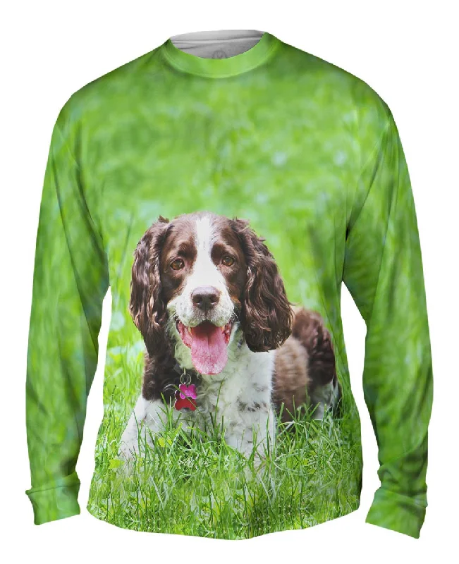 Soft Long Sleeve Shirt-Outgoing Cocker Spaniel In Garden