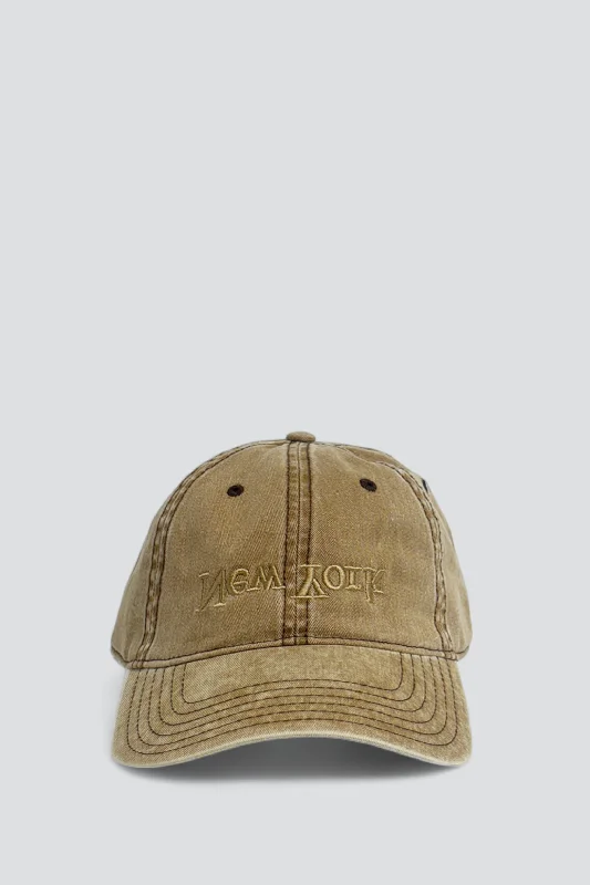 Protective Hat-New York Embroidered Hat - Washed Light Brown