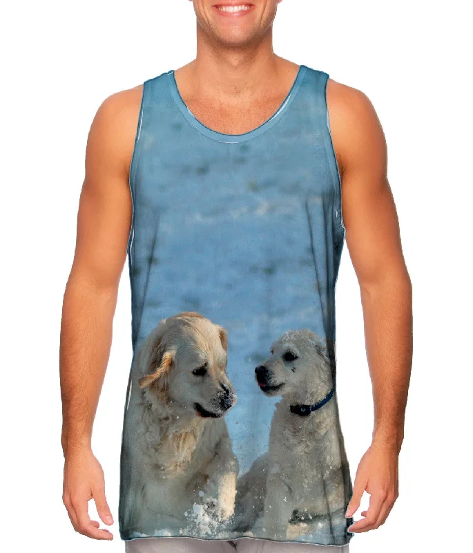 Classic Cotton Tank-Golden Retriever Pup Fun