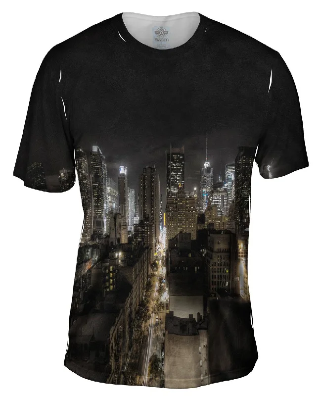 Solid Color T-Shirt-New York City At Night