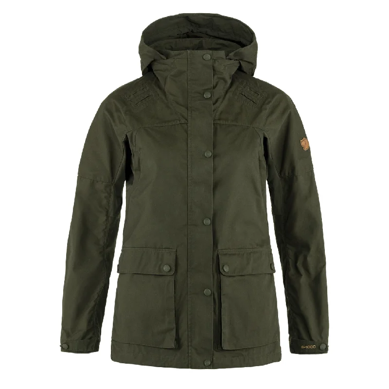 Tech Jacket-Fjallraven Womens Forest Hybrid Hooded Jacket Deep Forest