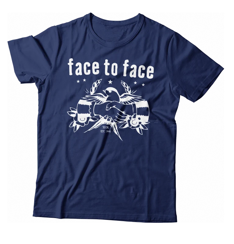 Fashionable T-Shirt-FACE TO FACE - "Sparrow" (Navy Blue)