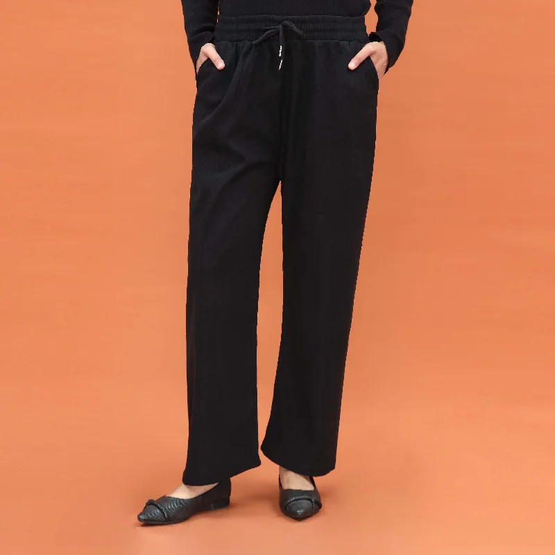 Classic Fit Pants-Black Western Pant PL4010