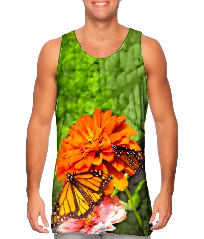 Cool Sleeveless Shirt-Flowers And Butterflies